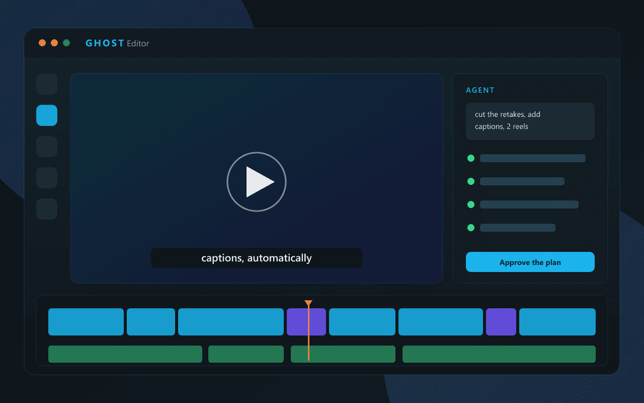 Ghost Editor cutting a video on Windows